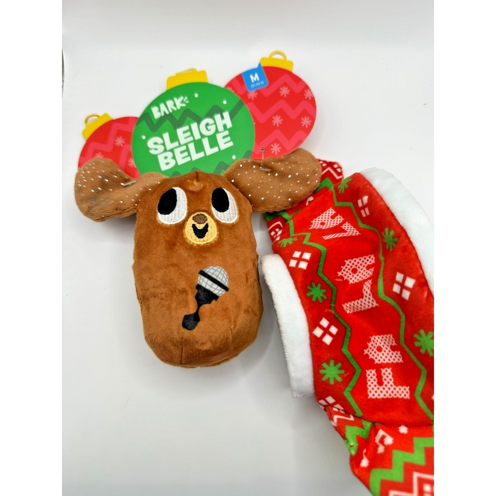 Bark Sleigh Belle Medium Plush Dog Toy Squeaky Crinkle Multi-Part Treat Trap - Picture 2 of 5